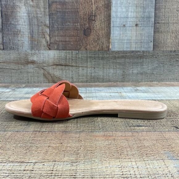 Mila Paoli Braided Suede Leather Flat Sandals Coral Orange Womens 9.5 US - Picture 4 of 12